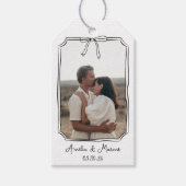Étiquettes-cadeau Fiançailles personnalisé  Coquette Bow Frame Maria (Devant)