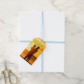 Étiquettes-cadeau Fiançailles photo de script moderne (Avec de laficelle)