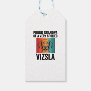 Étiquettes-cadeau Fier grand-père Vizsla conception vintage amateur