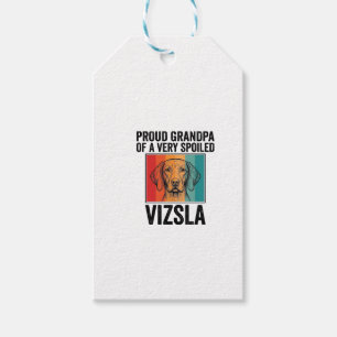 Étiquettes-cadeau Fier grand-père Vizsla conception vintage amateur