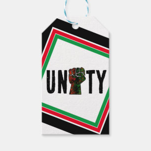 Étiquettes-cadeau fierté noire drapeau rouge vert poing panafricain