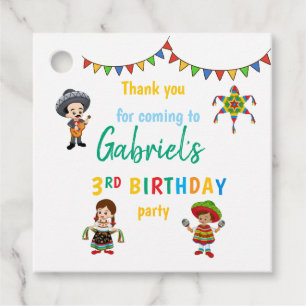 Étiquettes Cadeau Fiesta anniversaire merci fête cadeau tag