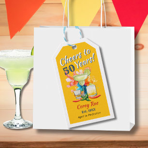 Étiquettes-cadeau Fiesta d'anniversaire 50 ans À 50 ans, cul sec Mar