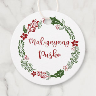 Étiquettes Cadeau Filipino Tagalog Joyeux Noël, personnalisé