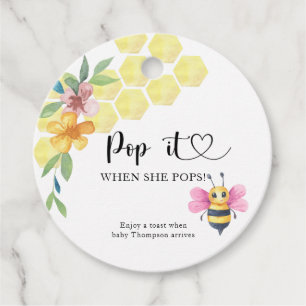Étiquettes Cadeau Fille Abeille Pop quand elle éclate