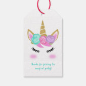 Étiquettes-cadeau Fille anniversaire avec licorne (Dos)