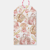 Étiquettes-cadeau Fille Anniversaire Baseball Or rose (Dos)