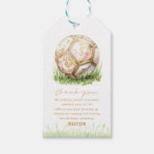 Étiquettes-cadeau Fille Anniversaire Soccer Rose Or (Devant)