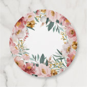 Étiquettes Cadeau Fille aquarelle florale anniversaire rose chic (Dos)