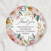 Étiquettes Cadeau Fille aquarelle florale anniversaire rose chic (Devant)