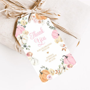 Étiquettes-cadeau Fille Automne Citrouille Premier Anniversaire Fête