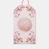 Étiquettes-cadeau Fille Basket-ball Anniversaire Or rose (Dos)