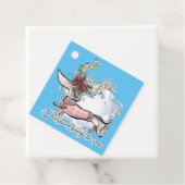 Étiquettes Cadeau Fille Dachshund À Travers La Neige (En situation)