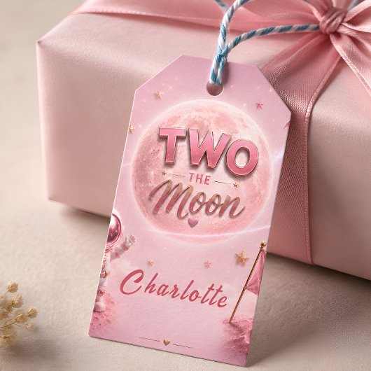 Étiquettes-cadeau Fille de 2 ans dans l'espace