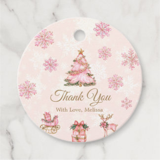 Étiquettes Cadeau Fille de Winter Onederland 1er Anniversaire Merci