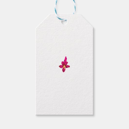 Étiquettes-cadeau Fille Design, Or Léger, Rouge Purplish (Devant)