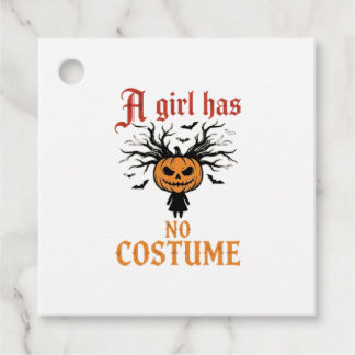 Étiquettes Cadeau Fille d'Halloween n'a pas de costume Citrouille