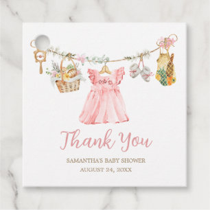 Étiquettes Cadeau Fille Élevée Localement Carré Baby Shower