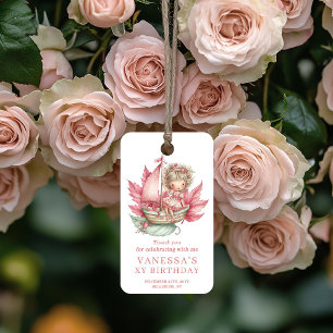 Étiquettes-cadeau Fille Fée Magique Cadeau Floral de Teint Blush pou