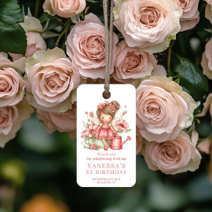 Étiquettes-cadeau Fille Fée Rouge aux Joues Fantaisie Fleurie Cadeau