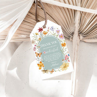 Étiquettes-cadeau Fille Fleur sauvage 1er anniversaire