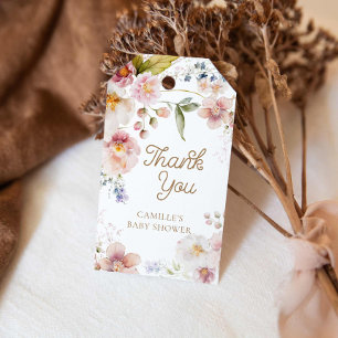 Étiquettes-cadeau Fille fleur sauvage Baby shower Favoriser