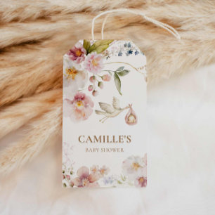 Étiquettes-cadeau Fille fleur sauvage Baby shower Favoriser