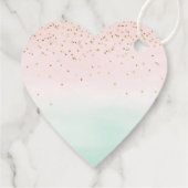 Étiquettes Cadeau Fille Glam Blush Mint Rose Or Éperche Confetti (Dos)