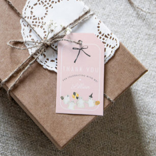 Étiquettes-cadeau Fille Halloween fantôme et Black Bow fête d'annive