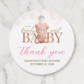 Étiquettes Cadeau Fille, on peut attendre bébé douche (Devant)