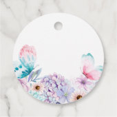 Étiquettes Cadeau Fille papillon Anniversaire Blush Floral (Dos)