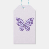 Étiquettes-cadeau Fille papillon violet anniversaire (Dos)