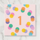 Étiquettes Cadeau Fille premier anniversaire Colorful Confetti Merci (Devant)