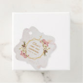 Étiquettes Cadeau Fille Première Communion Floral Orchidées Rose Or (En situation)