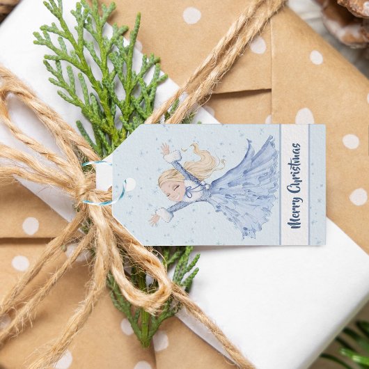 Étiquettes-cadeau Fille Princesse Enchantée Snowflakes