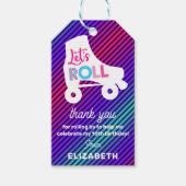 Étiquettes-cadeau Fille Roller Patinage Anniversaire Roulons (Devant)