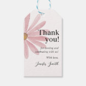 Étiquettes-cadeau Fille rose Daisy Première fête d'anniversaire (Devant)