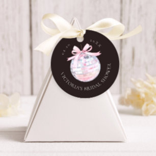 Étiquettes Cadeau Fille Rose Disco Ball Élégante Fête des mariées ro