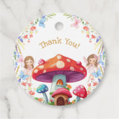 Étiquettes Cadeau Fille rose Floral Fée Anniversaire Merci (Devant)