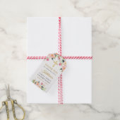 Étiquettes-cadeau Fille rose florale Premier Merci de communion (Avec de la ficelle)