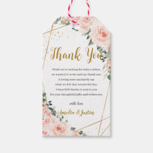 Étiquettes-cadeau Fille Rose rose doux Baby shower Fille Favoriser