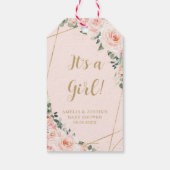 Étiquettes-cadeau Fille Rose rose doux Baby shower Fille Favoriser (Dos)