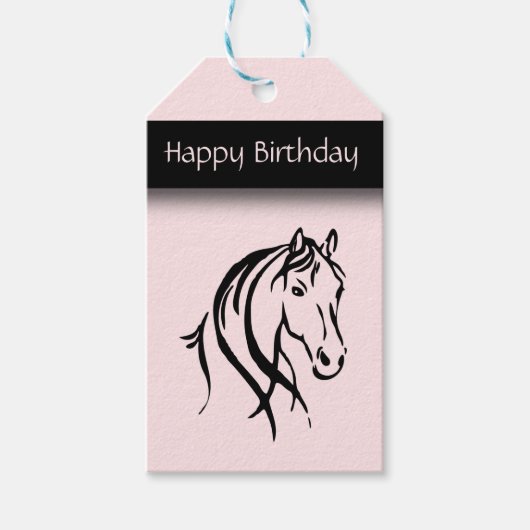 Étiquettes-cadeau Filles Equine Anniversaire (Devant)