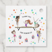 Étiquettes Cadeau Filles Gymnastique Cupcake Balloon fête d'annivers (Dos)