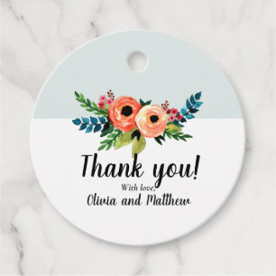 Étiquettes Cadeau Filles Mignonnes Aquarelle Fleurs et Baby Shower