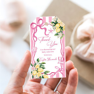 Étiquettes-cadeau Filles roses bébé Ciao Baby italien Baby Shower