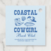 Étiquettes Cadeau Fin de semaine de bachelorette Coastal Cowgirl (Dos)