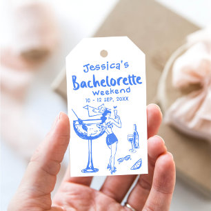 Étiquettes-cadeau Fin de semaine de la fête de bachelorette à main l