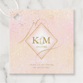 Étiquettes Cadeau Fine Lines Gold Abstrait Mariage V2 Blush ID867 (Devant)