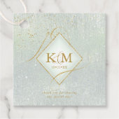 Étiquettes Cadeau Fine Lines Gold Abstrait Mariage V2 Sage ID867 (Devant)